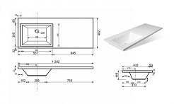 Style Line Тумба с раковиной Жасмин 120 Люкс PLUS L (1 ящик) – фотография-5